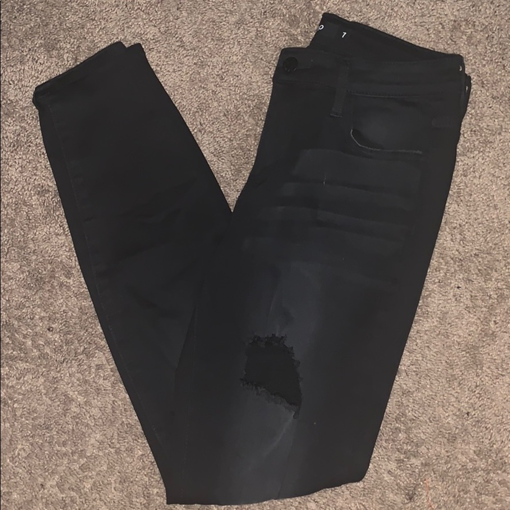 Distressed black/grey jeans